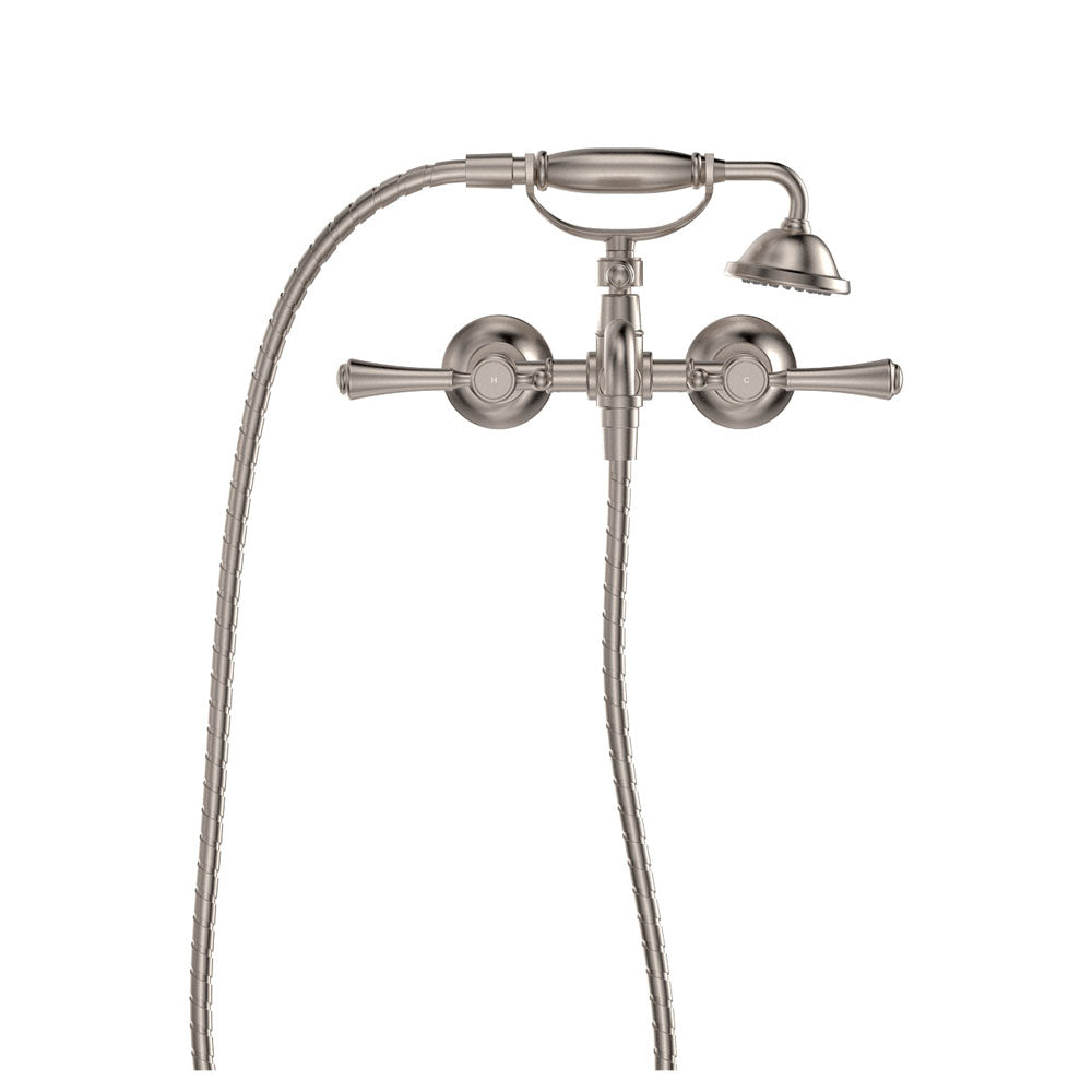 Fienza Lillian Exposed Wall Mounted Telephone Set Lever Handles, Brushed Nickel