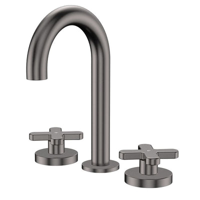 Fienza Kaya Cross Taps Round Hob Set, Gun Metal