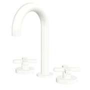 Fienza Kaya Cross Taps Round Hob Set, Matte White