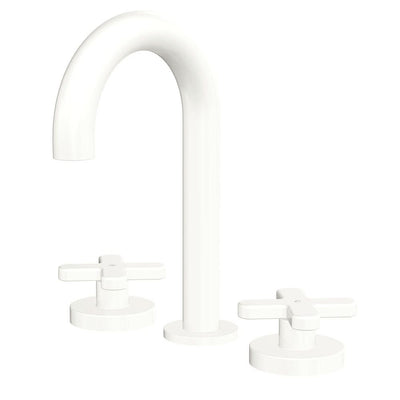 Fienza Kaya Cross Taps Round Hob Set, Matte White