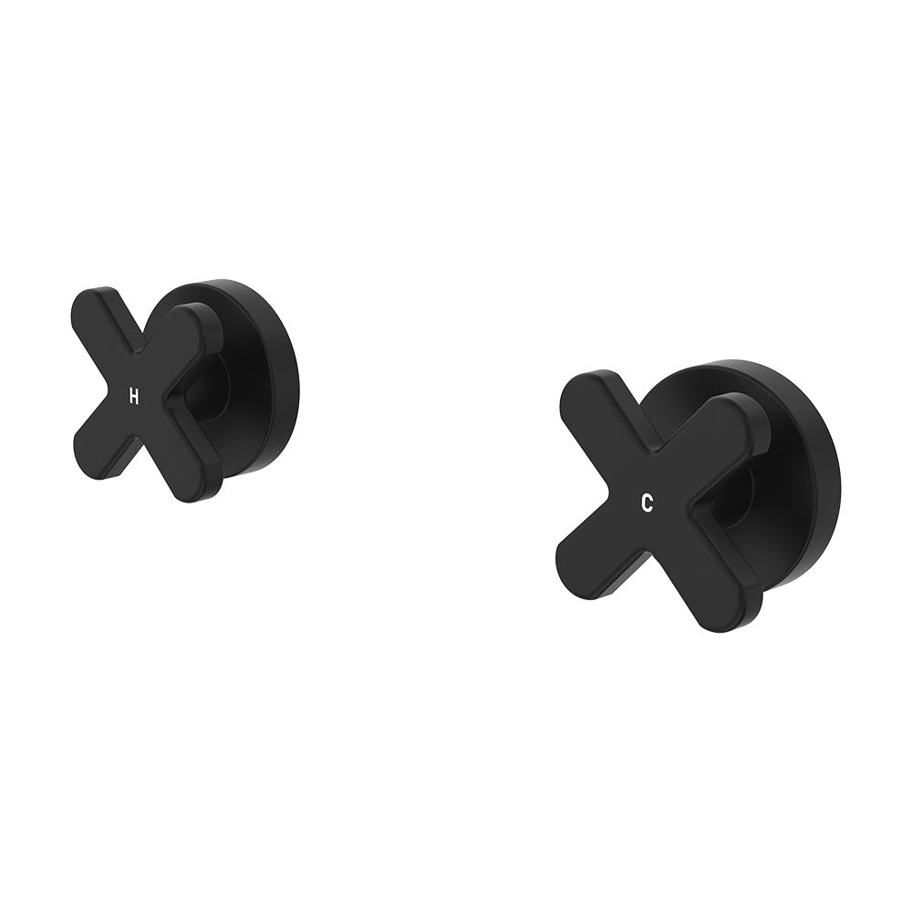 Fienza Kaya Cross Wall Taps Dress Kit, Matte Black