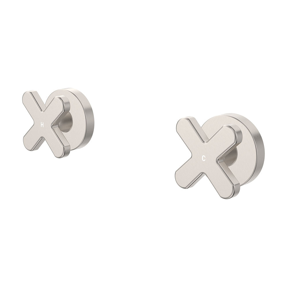 Fienza Kaya Cross Wall Taps Dress Kit, Brushed Nickel