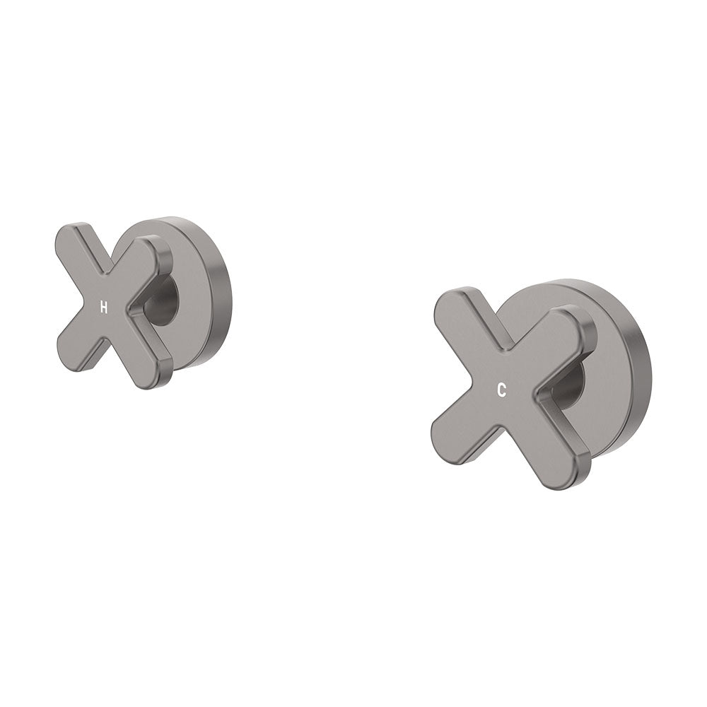 Fienza Kaya Cross Wall Taps Dress Kit, Gun Metal