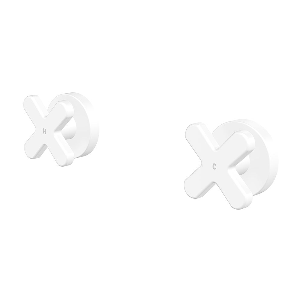Fienza Kaya Cross Wall Taps Dress Kit, Matte White