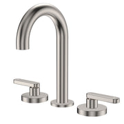 Fienza Kaya Lever Taps Round Hob Set, Brushed Nickel