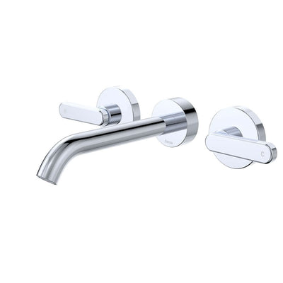 Fienza Kaya Lever Taps Wall Basin/Bath 180mm Outlet Set, Chrome