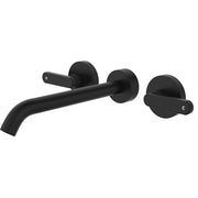 Fienza Kaya Lever Taps Wall Basin/Bath 220mm Outlet Set, Matte Black
