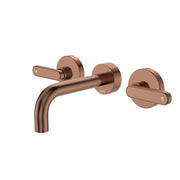 Fienza Kaya Lever Taps Wall Basin/Bath 130mm Outlet Set, Brushed Copper