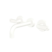 Fienza Kaya Lever Taps Wall Basin/Bath 130mm Outlet Set, Matte White