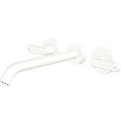 Fienza Kaya Lever Taps Wall Basin/Bath 220mm Outlet Set, Matte White