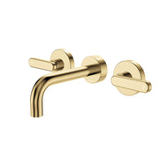 Fienza Kaya Lever Taps Wall Basin/Bath 130mm Outlet Set, Urban Brass