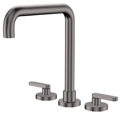 Fienza Kaya Lever Taps Squareline Hob Set, Gun Metal