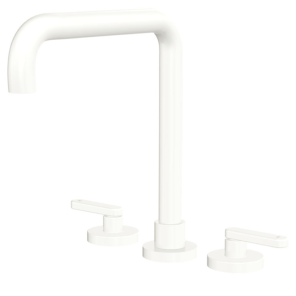 Fienza Kaya Lever Taps Squareline Hob Set, Matte White