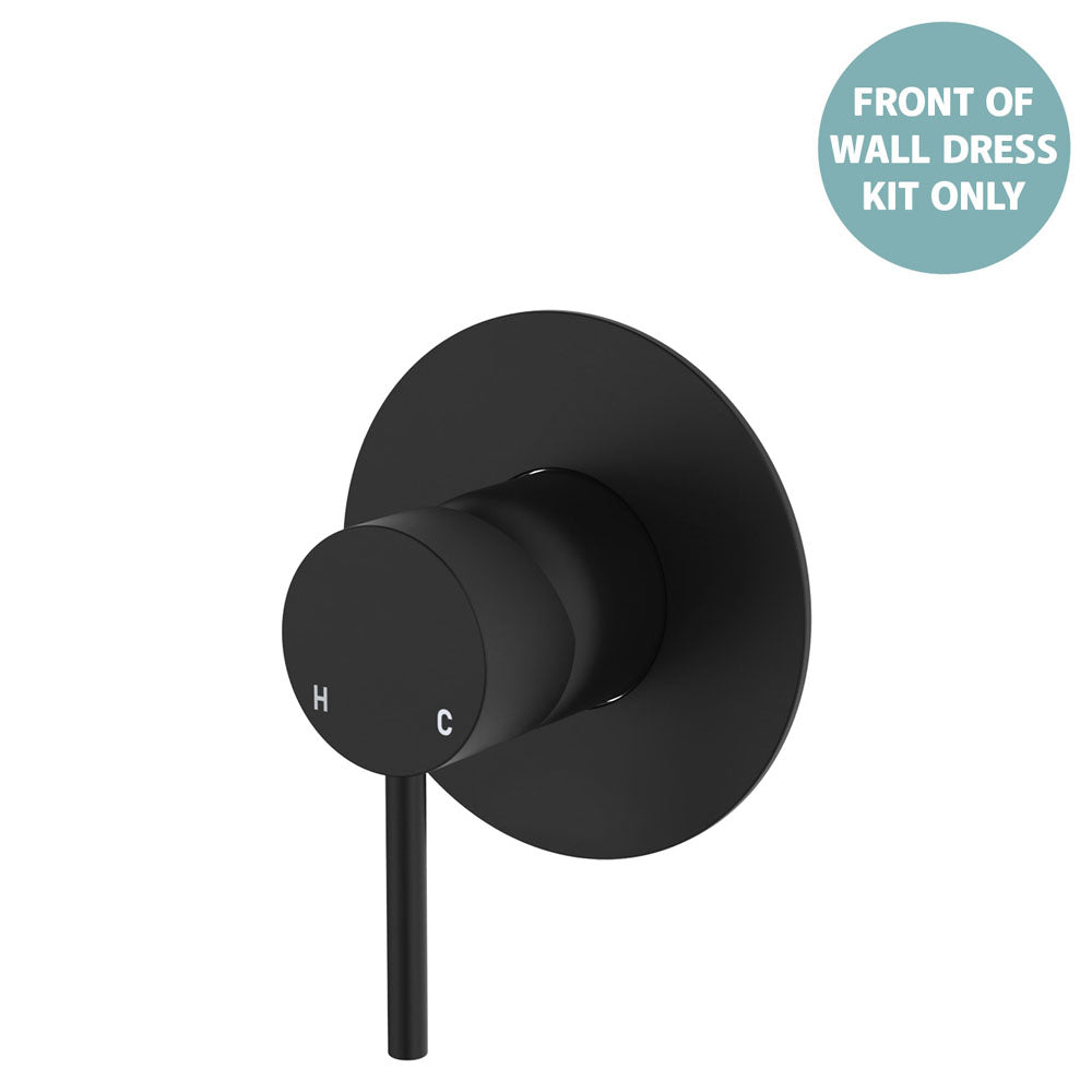 Fienza Kaya Wall Mixer Dress Kit Set Large Round Plate, Matte Black