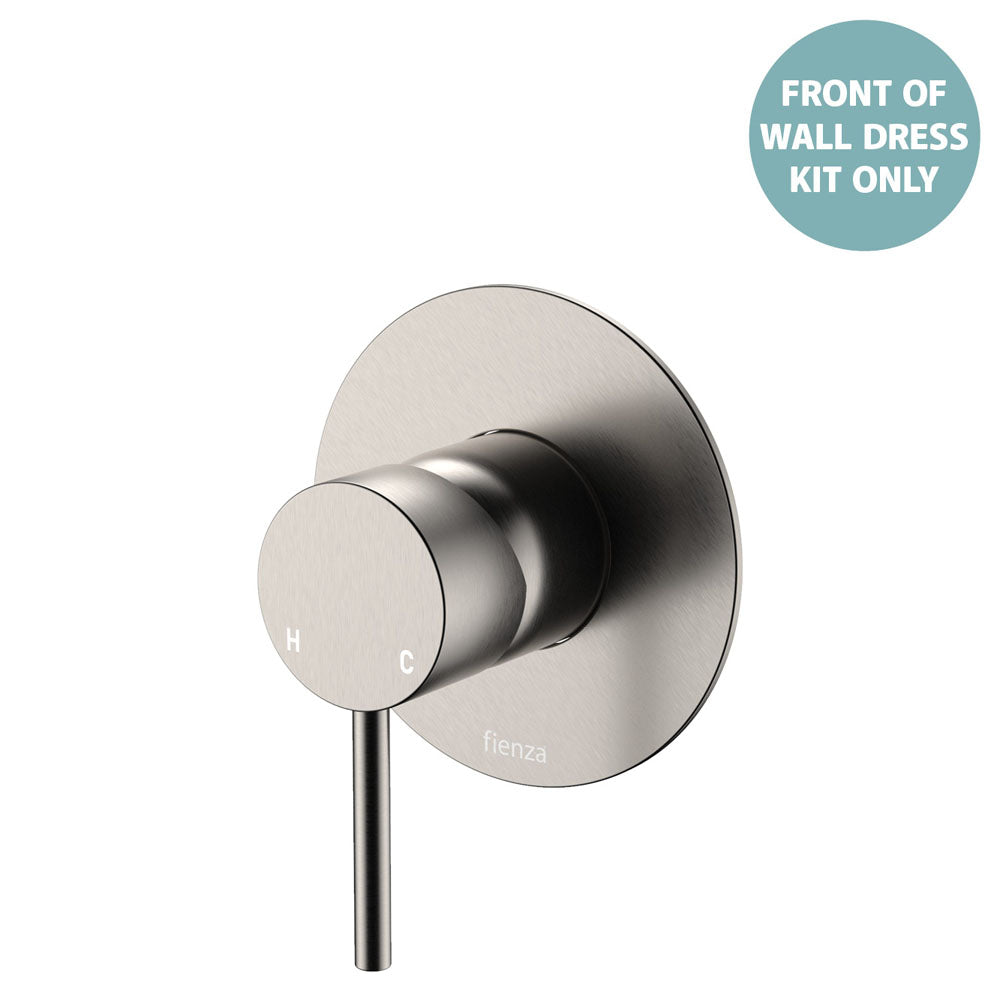 Fienza Kaya Wall Mixer Dress Kit Set Large Round Plate, Brushed Nickel
