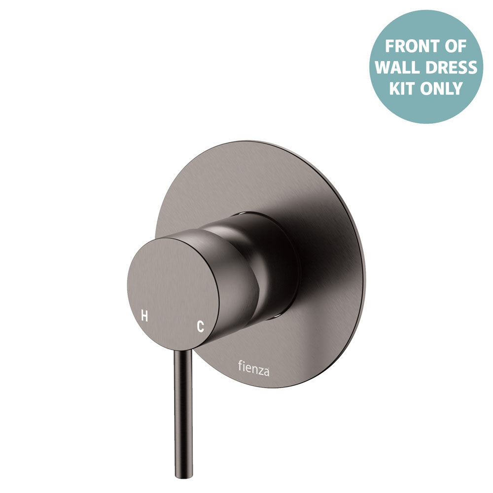 Fienza Kaya Wall Mixer Dress Kit Set Large Round Plate, Gun Metal