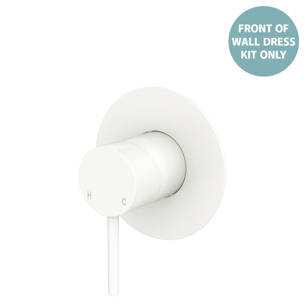 Fienza Kaya Wall Mixer Dress Kit Set Large Round Plate, Matte White