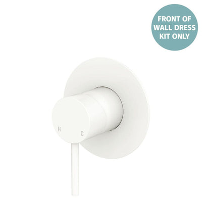 Fienza Kaya Wall Mixer Dress Kit Set Large Round Plate, Matte White