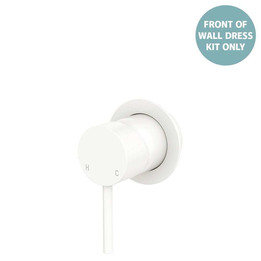 Fienza Kaya Wall Mixer Small Round Plate, Matte White
