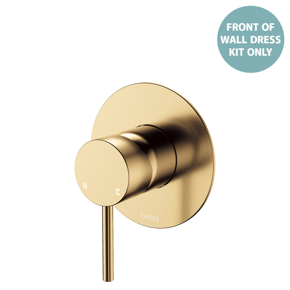 Fienza Kaya Wall Mixer Dress Kit Set Large Round Plate, Urban Brass