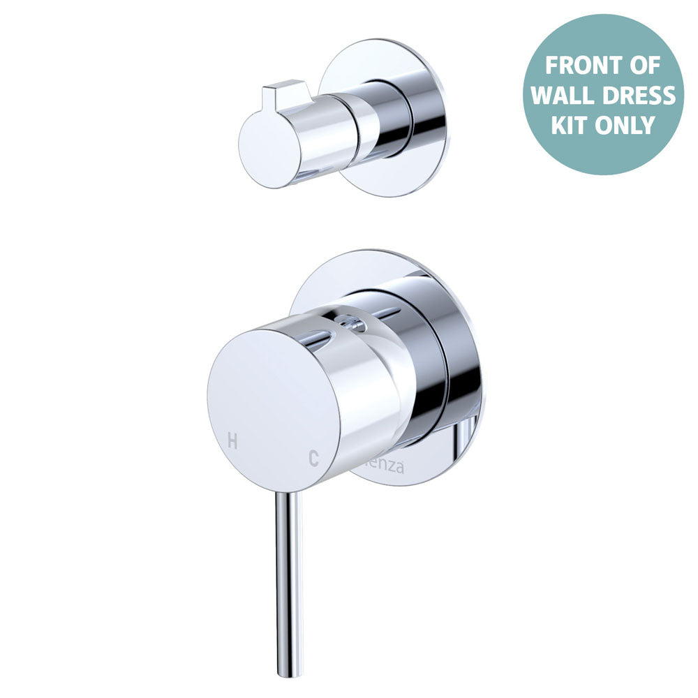 Fienza Kaya Wall Diverter Mixer Small Round Plates, Chrome