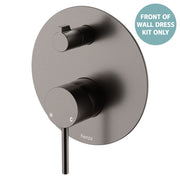 Fienza Kaya Wall Diverter Mixer Dress Kit Set Large Round Plate, Gun Metal