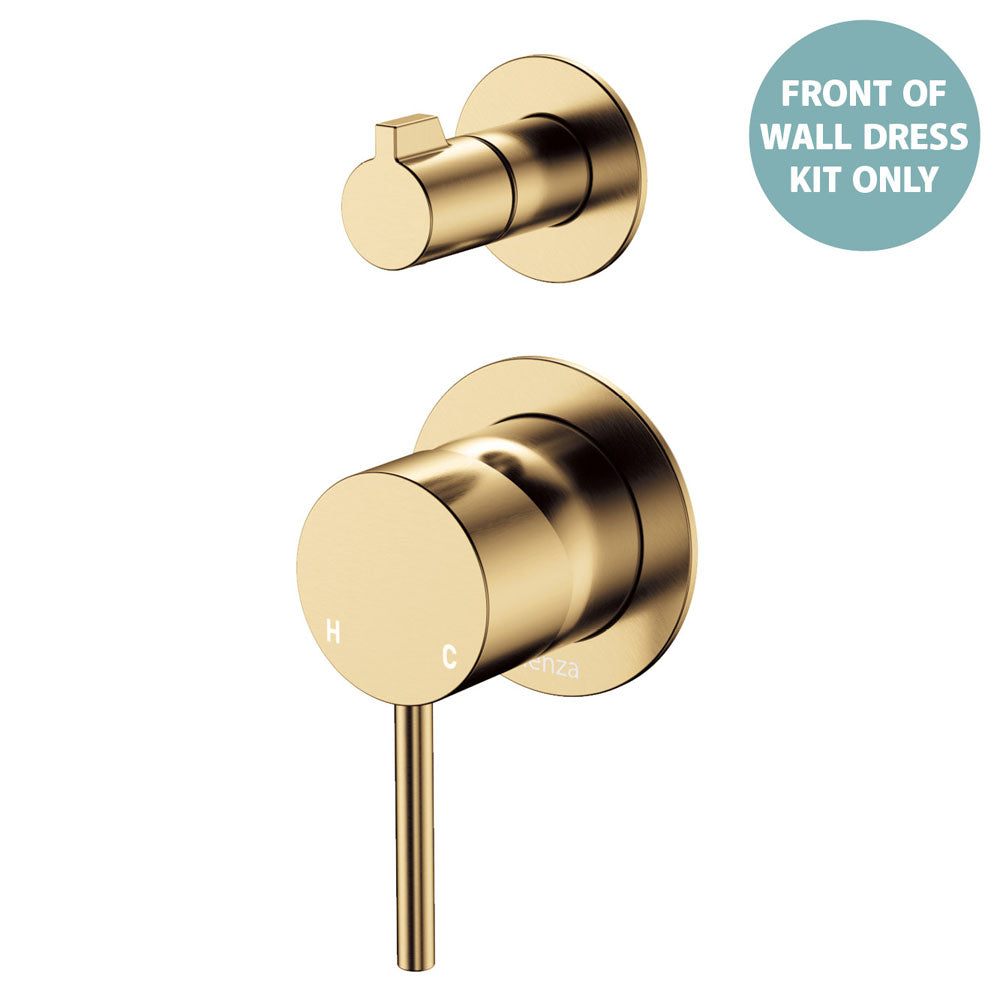 Fienza Kaya Wall Diverter Mixer Small Round Plates, Urban Brass