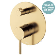 Fienza Kaya Wall Diverter Mixer Dress Kit Set Large Round Plate, Urban Brass