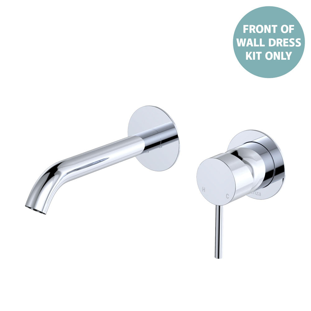 Fienza Kaya Basin/Bath Wall Mixer Dress Kit Set Round Plates 160mm Outlet, Chrome