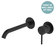 Fienza Kaya Basin/Bath Wall Mixer Dress Kit Set Round Plates 200mm Outlet, Matte Black