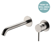 Fienza Kaya Basin/Bath Wall Mixer Dress Kit Set Round Plates 200mm Outlet, Brushed Nickel
