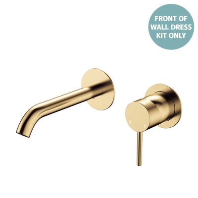 Fienza Kaya Basin/Bath Wall Mixer Dress Kit Set Round Plates 160mm Outlet, Urban Brass