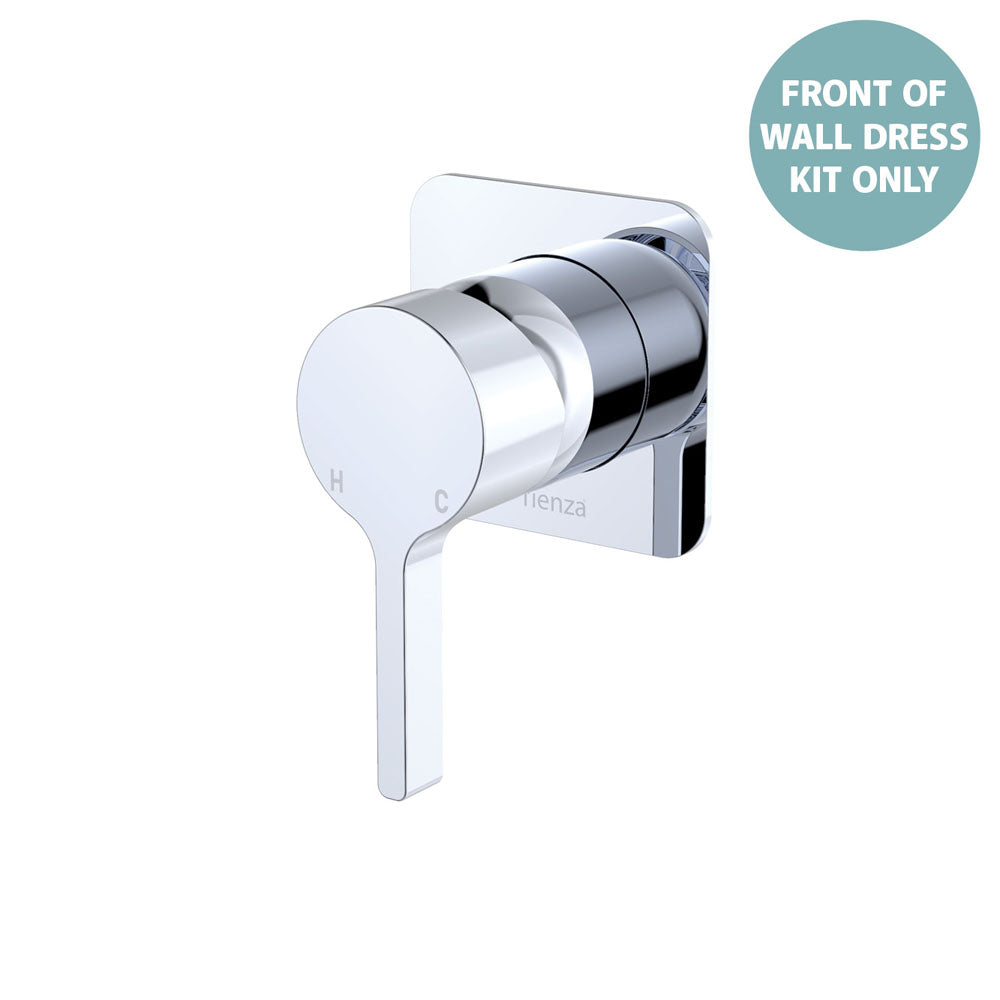 Fienza Sansa Wall Mixer Dress Kit Set Square Plate, Chrome