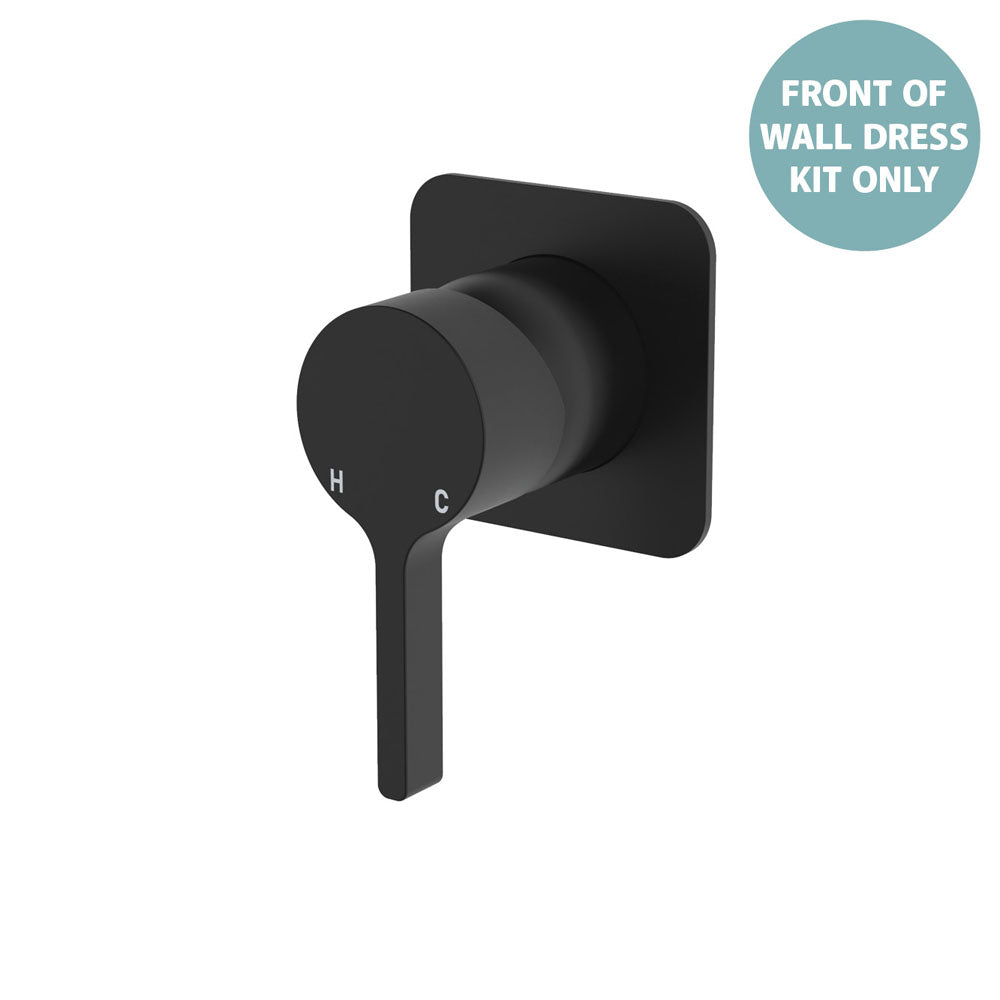 Fienza Sansa Wall Mixer Dress Kit Set Square Plate, Matte Black