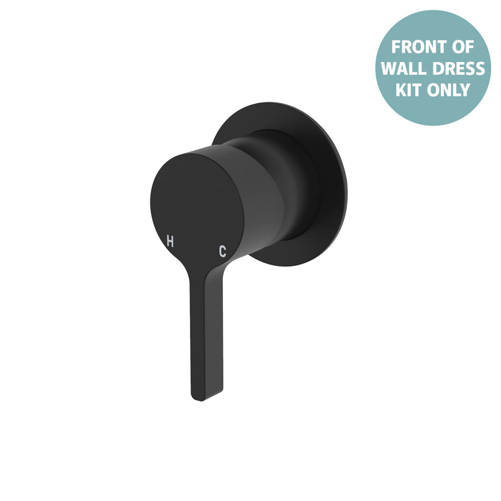 Fienza Sansa Wall Mixer Dress Kit Set Round Plate, Matte Black