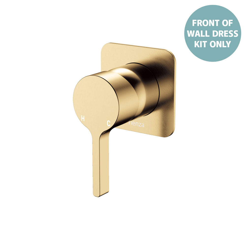 Fienza Sansa Wall Mixer Dress Kit Set Square Plate, Urban Brass