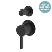 Fienza Sansa Wall Diverter Mixer Dress Kit Set Round Plates, Matte Black