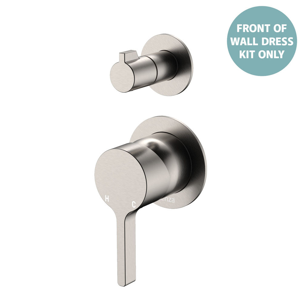 Fienza Sansa Wall Diverter Mixer Dress Kit Set Round Plates, Brushed Nickel