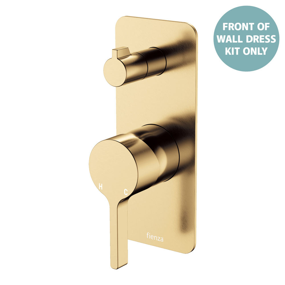 Fienza Sansa Wall Diverter Mixer Small Rectangular Plate, Urban Brass
