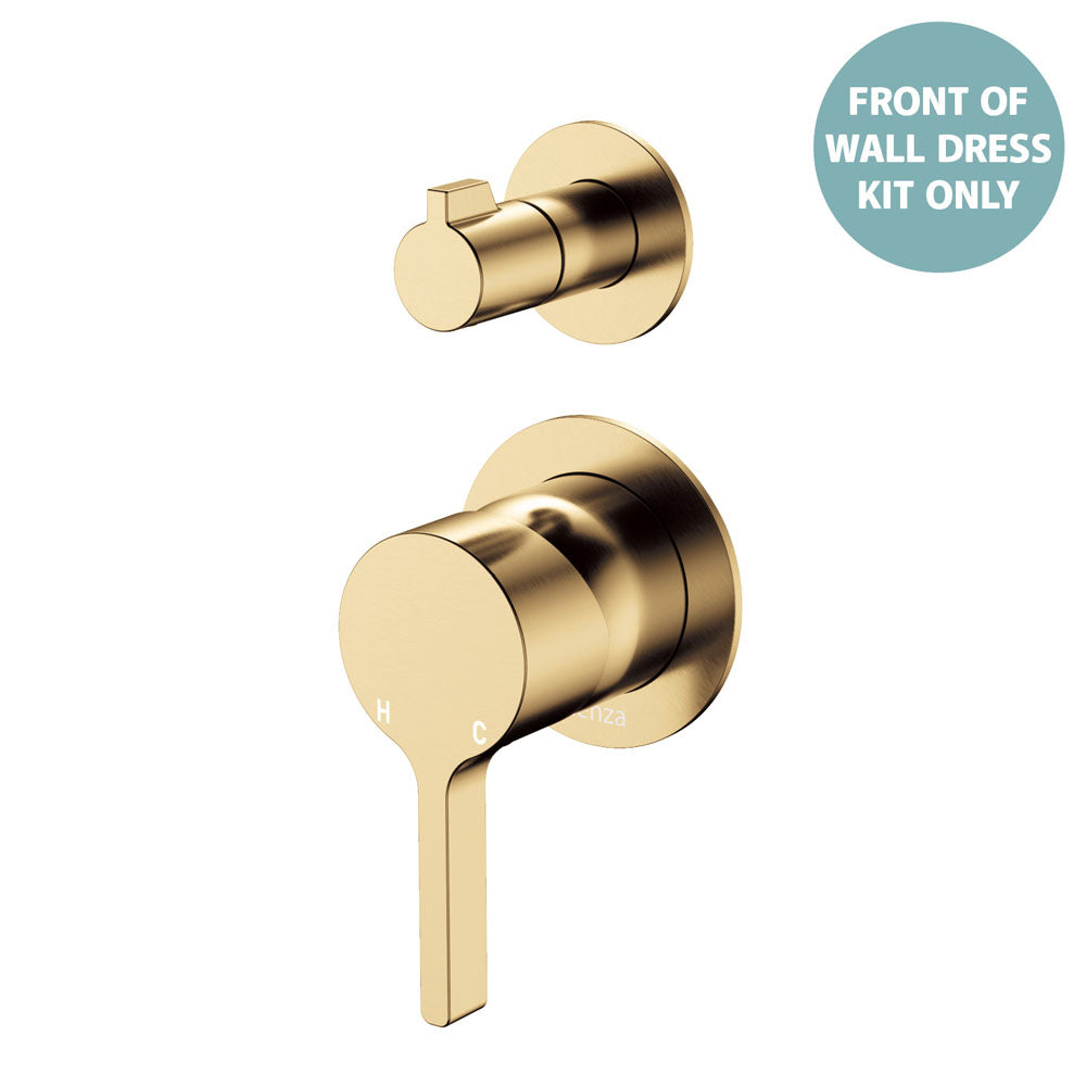 Fienza Sansa Wall Diverter Mixer Dress Kit Set Round Plates, Urban Brass