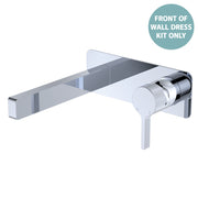 Fienza Sansa Basin Wall Mixer Set Dress Kit Soft Square Plate, Chrome