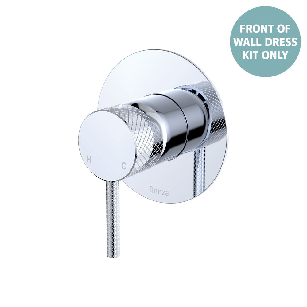 Fienza Axle Wall Mixer Dress Kit Set Large Round Plate, Chrome