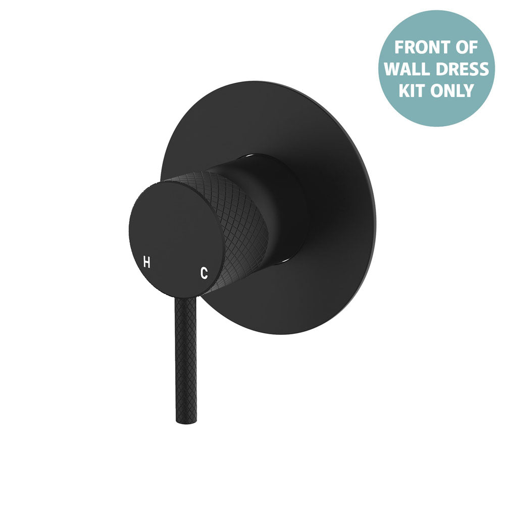 Fienza Axle Wall Mixer Small Round Plate, Matte Black