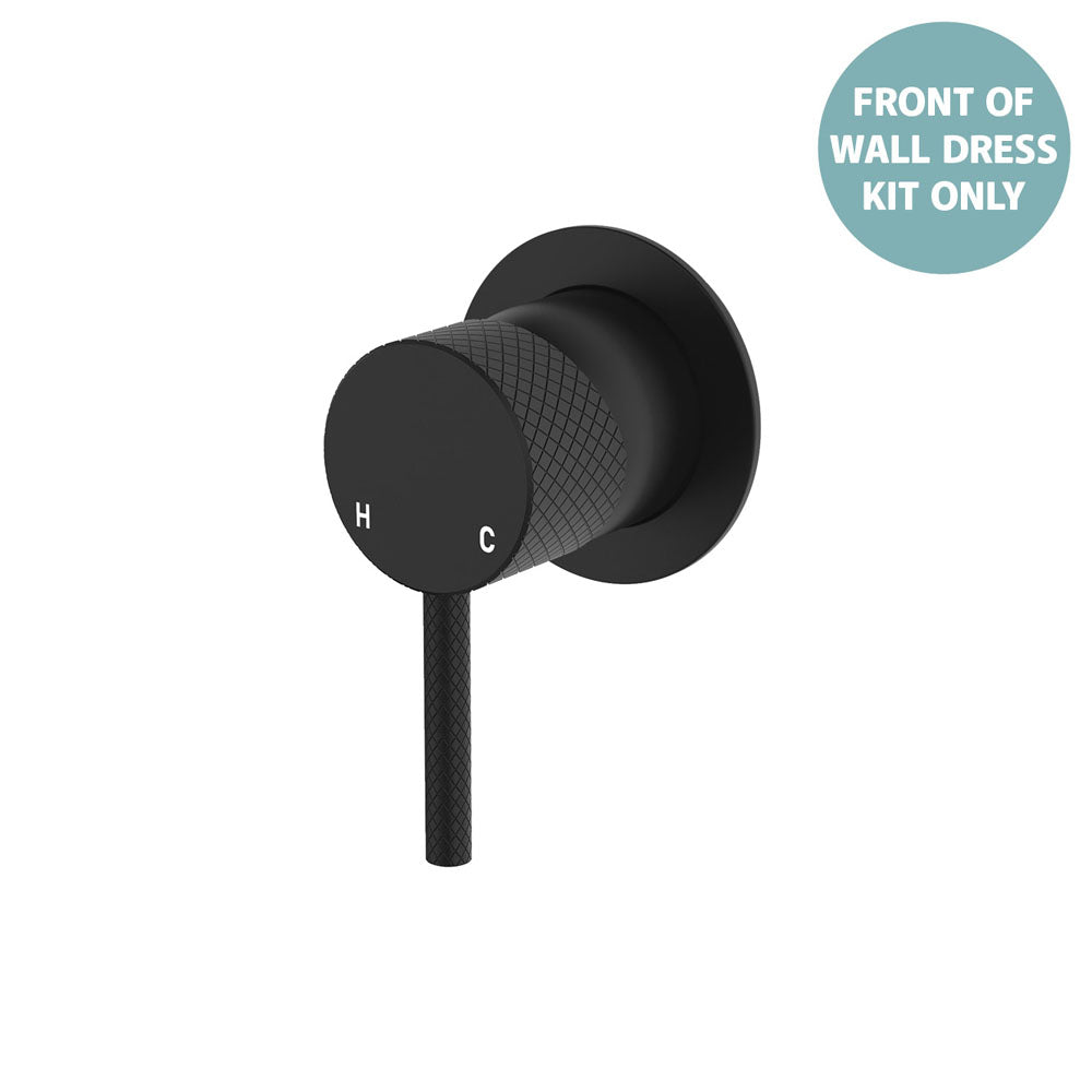 Fienza Axle Wall Mixer Small Round Plate, Matte Black