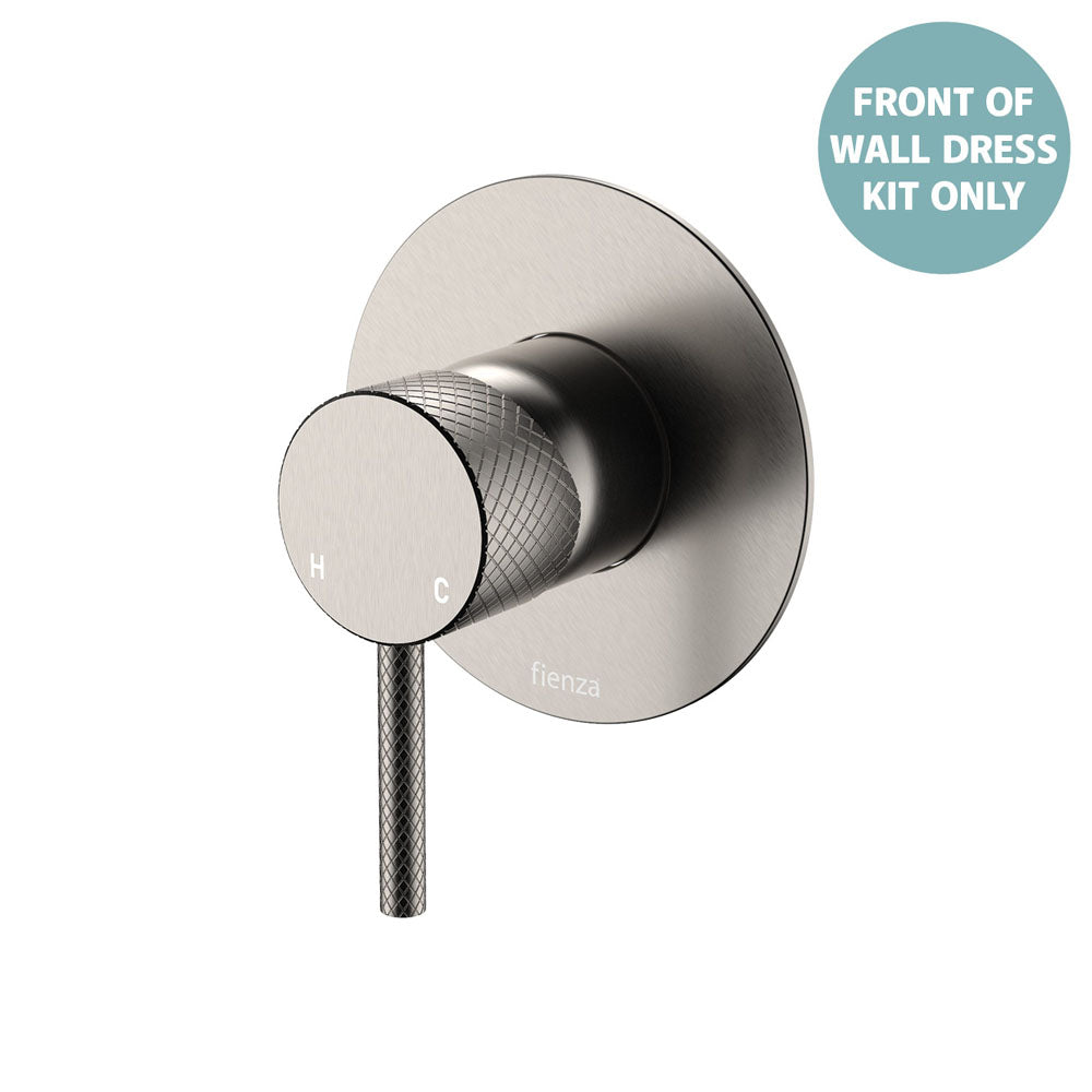 Fienza Axle Wall Mixer Dress Kit Set Large Round Plate, Brushed Nickel