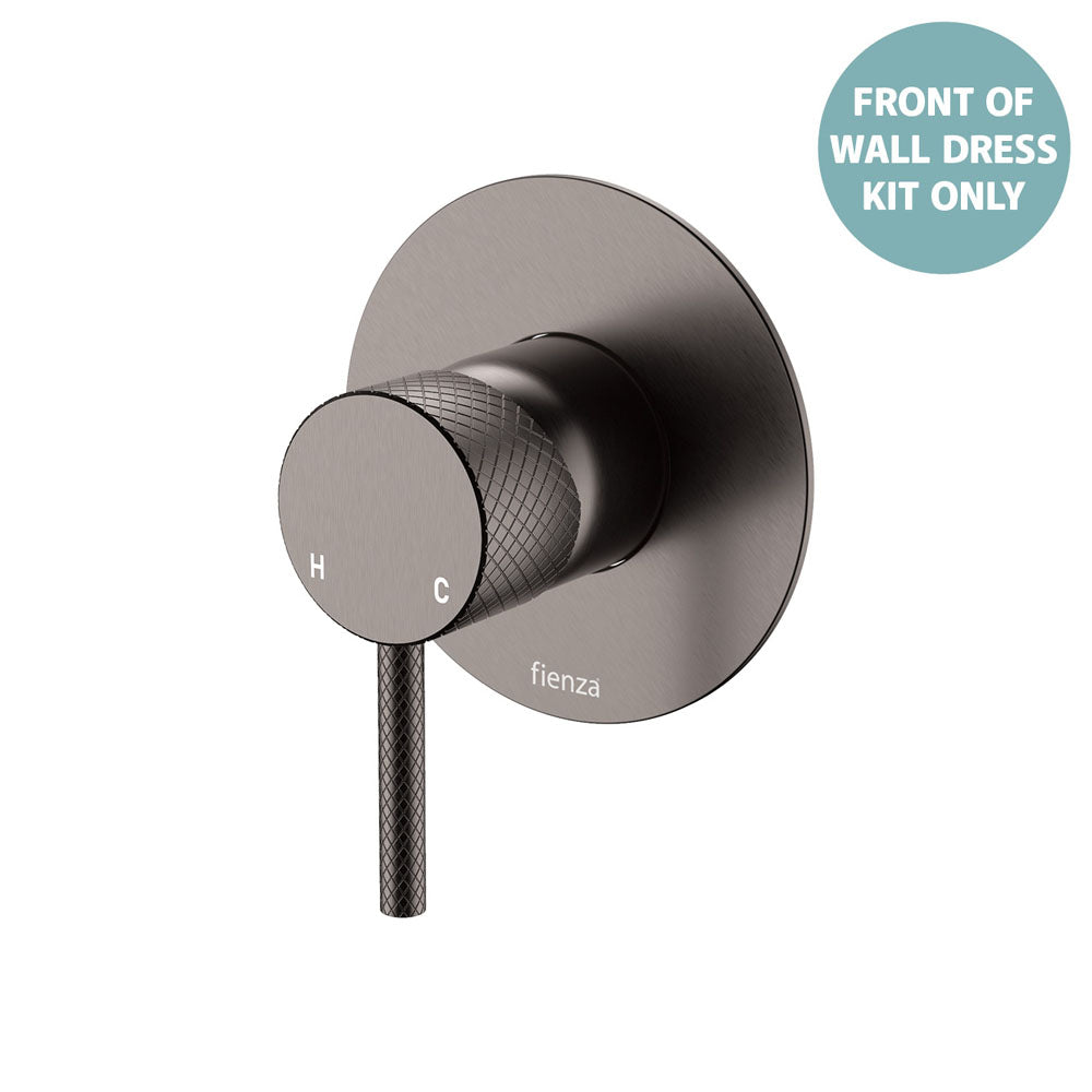 Fienza Axle Wall Mixer Dress Kit Set Large Round Plate, Gun Metal