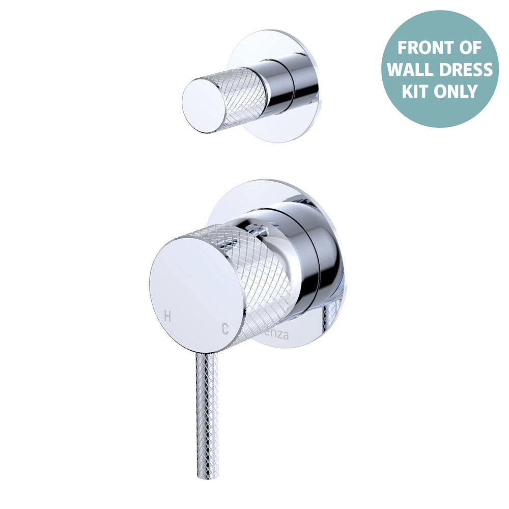 Fienza Axle Wall Diverter Mixer Small Round Plates, Chrome