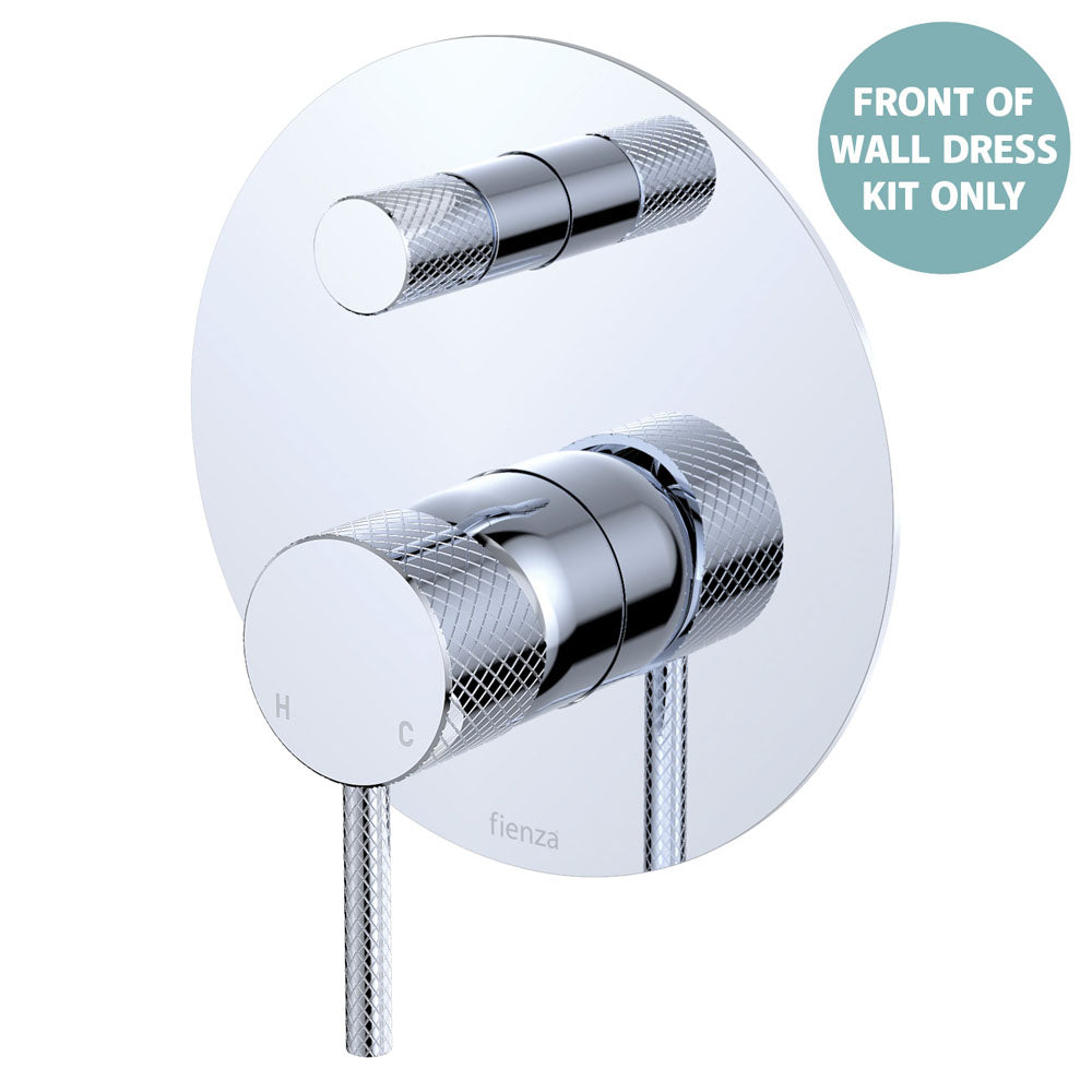 Fienza Axle Wall Diverter Mixer Dress Kit Set Large Round Plate, Chrome