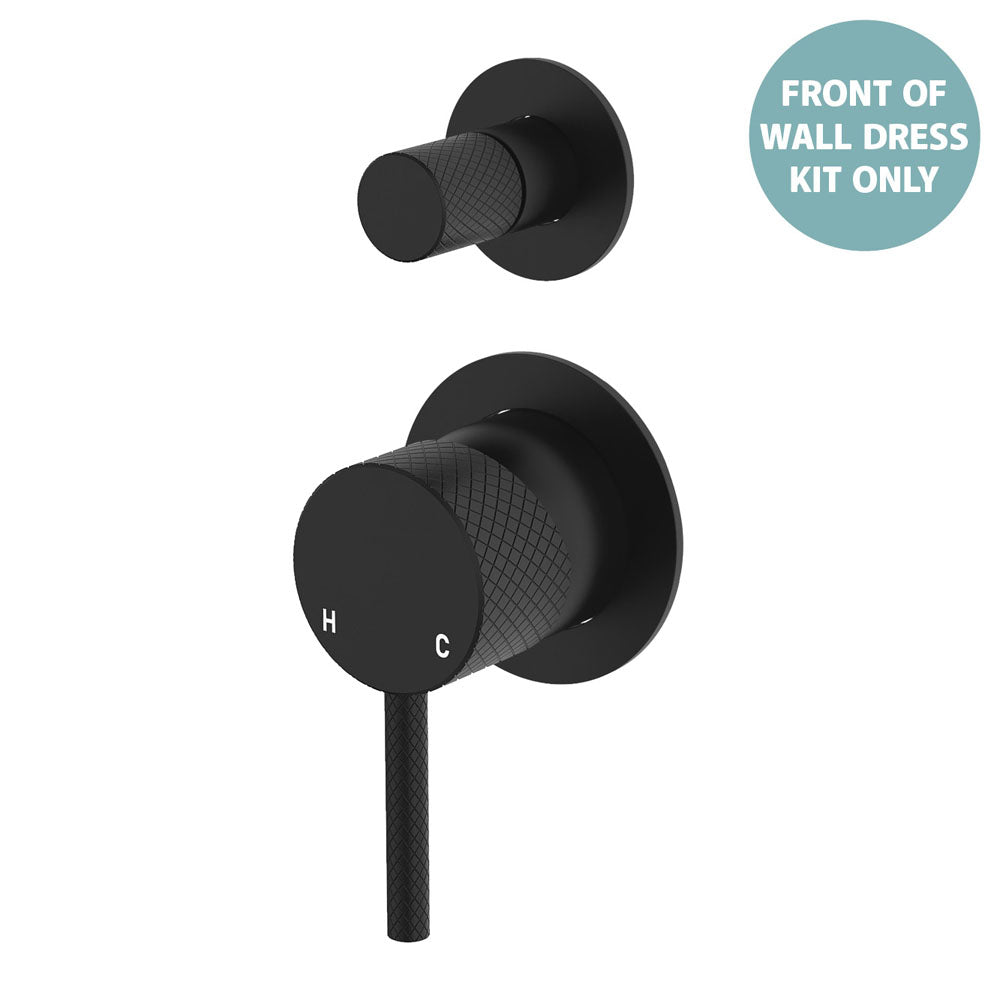 Fienza Axle Wall Diverter Mixer Small Round Plates, Matte Black