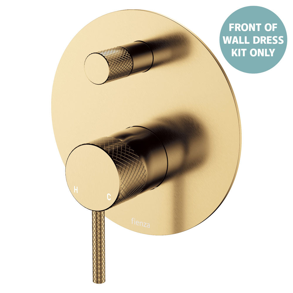 Fienza Axle Wall Diverter Mixer Dress Kit Set Large Round Plate, Urban Brass